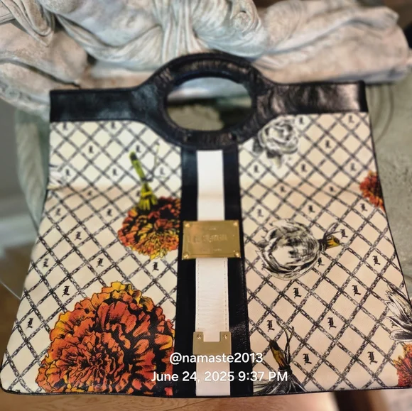 L.A.M.B Gwen Stefani Marigold Carlisle Clutch Designer Leather Celebrity #149 - Picture 5 of 13